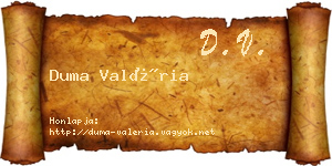 Duma Valéria névjegykártya